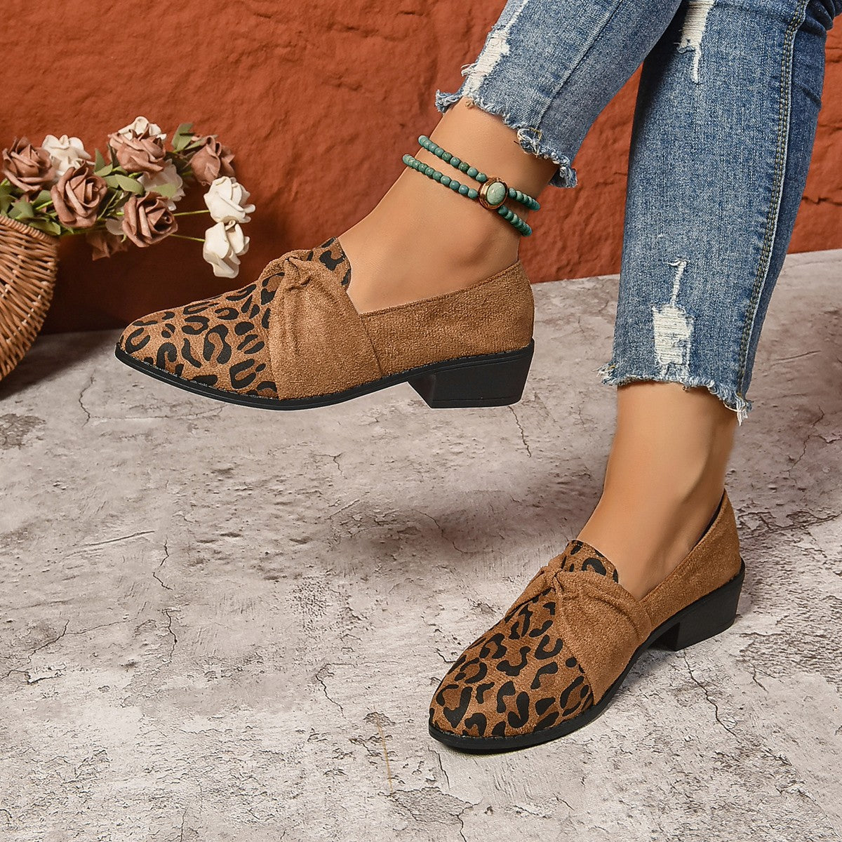 Damen Slip-on Leopard Print Casual Wildleder Slip-on Schuhe