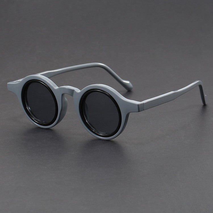 Handgefertigte Retro-Sonnenbrille mit Tofu-Pudding-Rahmen Damen-Retro-Sonnenbrille mit dickem Rahmen
