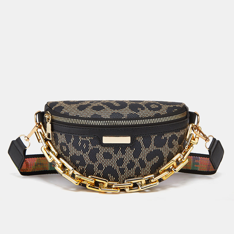 Damenmode Brusttasche Umhängetasche Leopardenprint Gürteltasche