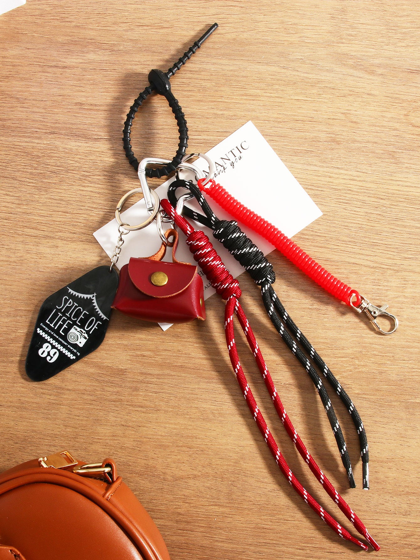 Leder Leopard Print Kleine Tasche Geflochtenes Seil Handtasche Anhänger