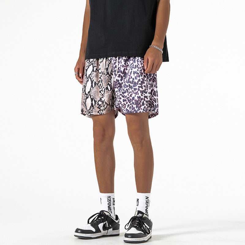Snake Leopard Print Basketball Shorts Herren Freizeithosen