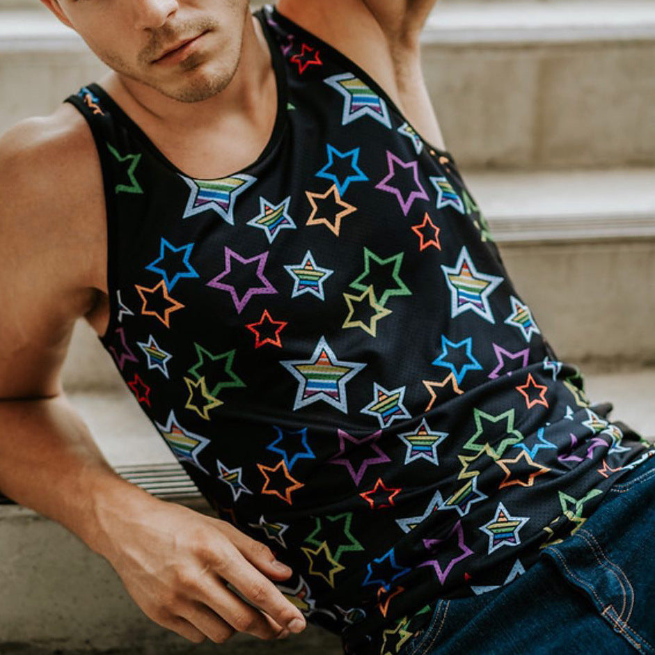 Herrenweste Leopard Print 3D Digital T-Shirt
