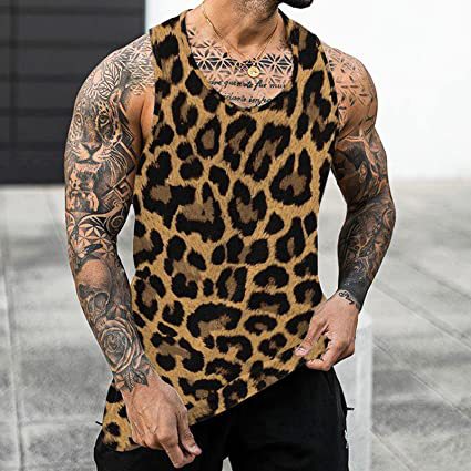 Herrenweste Leopard Print 3D Digital T-Shirt