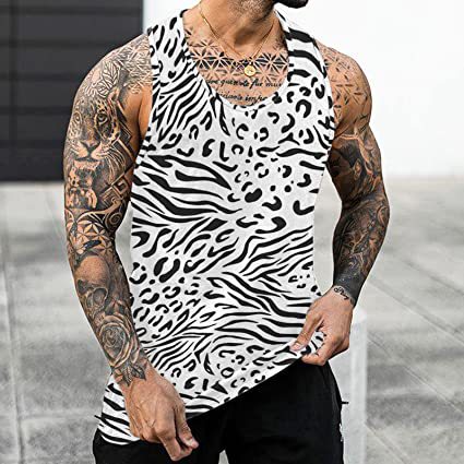 Herrenweste Leopard Print 3D Digital T-Shirt