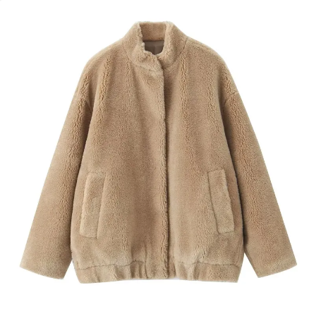 Damen-Fleece-Bomberjacke