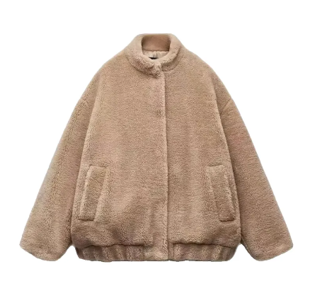 Damen-Fleece-Bomberjacke