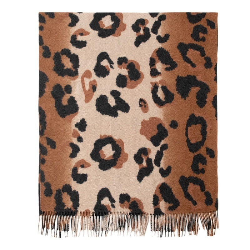 Leopard Print Frauen Schal Künstliche Kaschmir Elegant High Sense Shawl