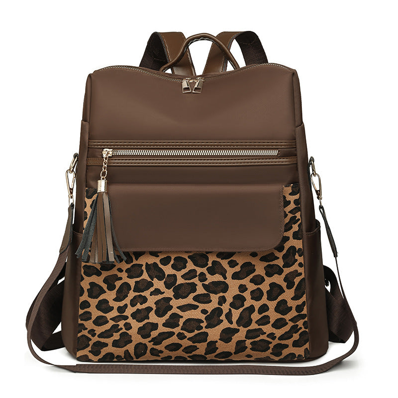 Leopard Print Women's Large Capacity Backpack