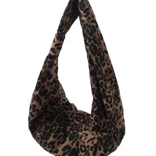 Mode plissierte Leopard Print Crossbody Tasche