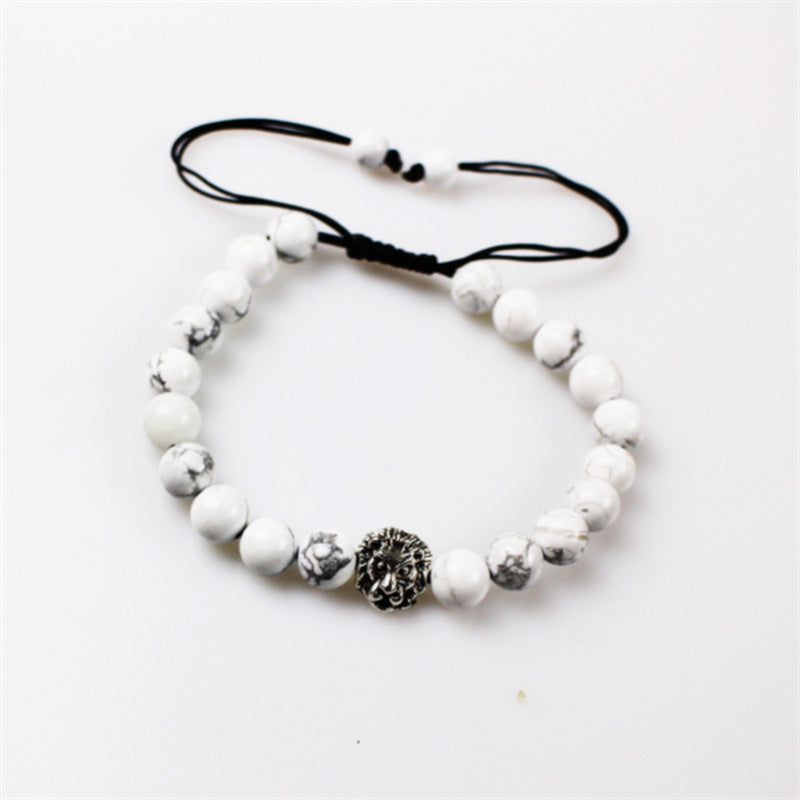Lava Vulkanstein Ätherisches Öl Armband Leopard Head