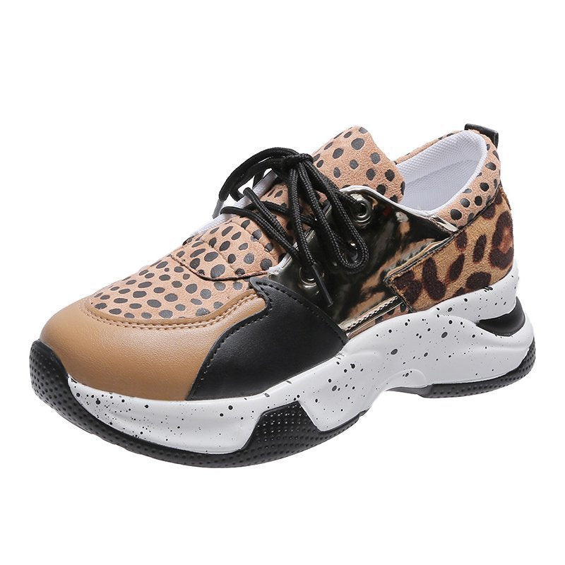 Leopard Print Turnschuhe Frauen Lace Up Walking Running Sportschuhe