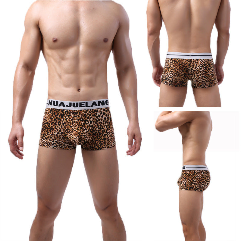 Herrenmode Leopardendruck Slip mit niedriger Taille