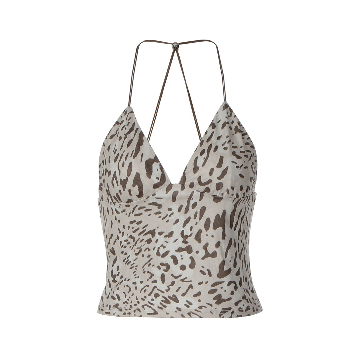 Women's French-style Leopard-print Camisole Shirt Top