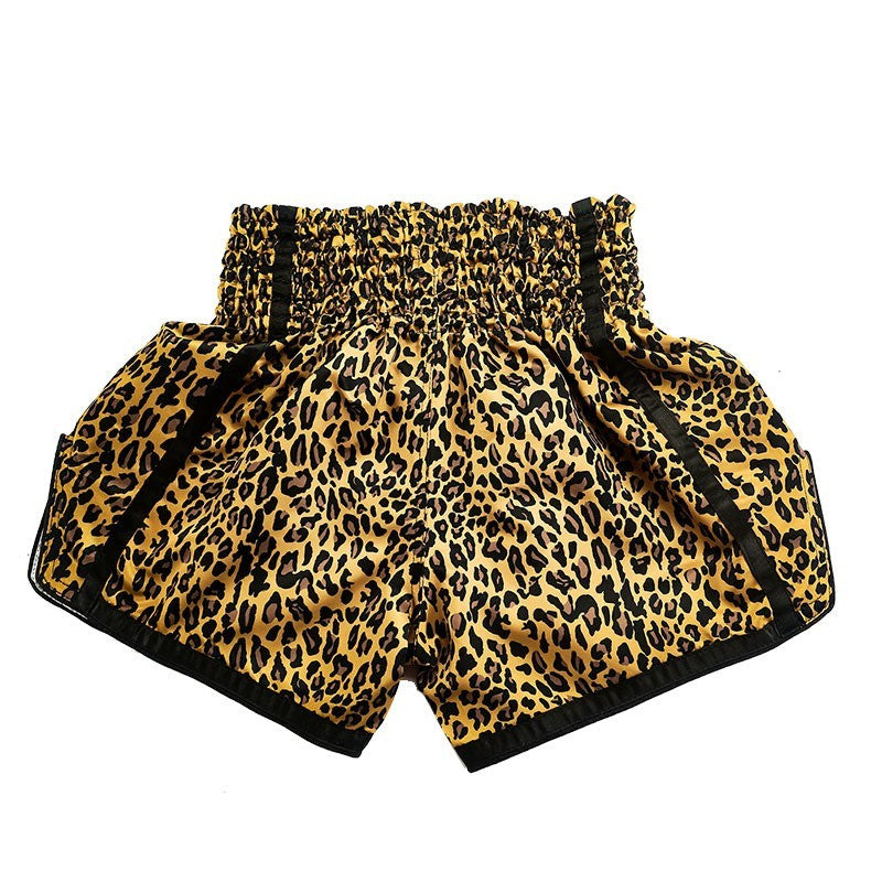 Leopard Print Muay Thai Shorts Männer und Frauen Training Wear