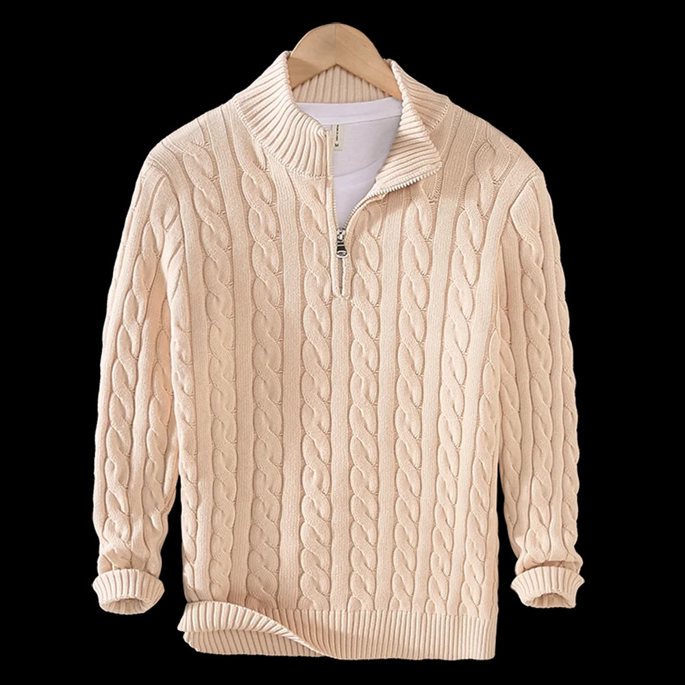 Halber Rollkragenpullover dick mit Reißverschluss