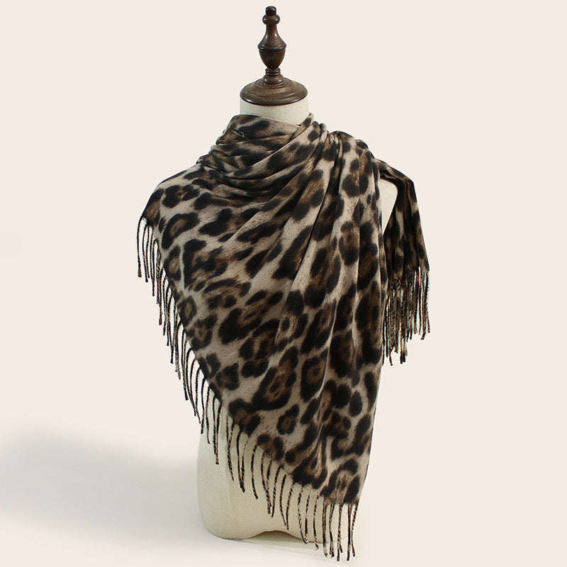 Leopard Print Schal Frauen All-matching Komfortable Kaschmir-wie Schal