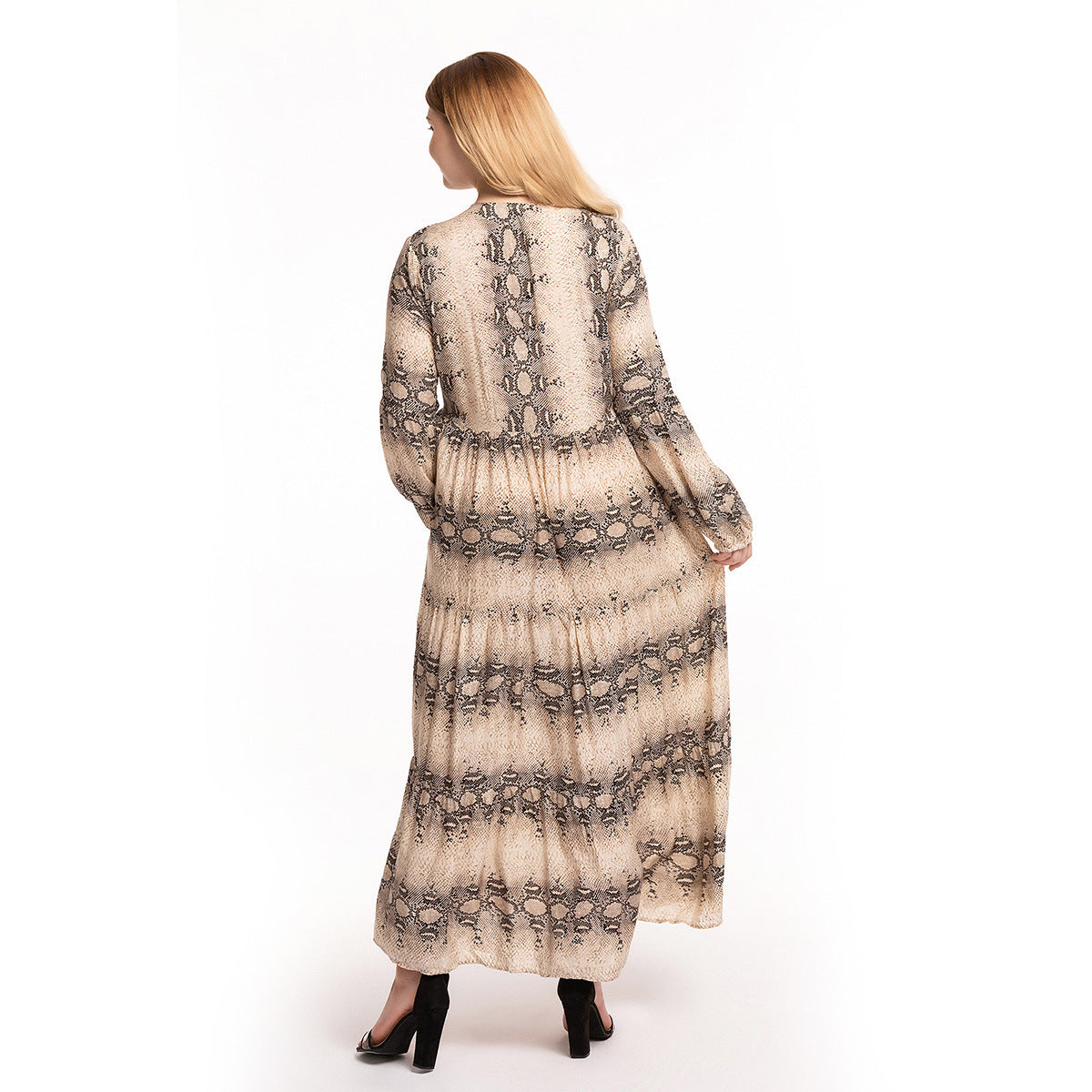 Women's Fashion Leopard Print Human Cotton Slim Dress