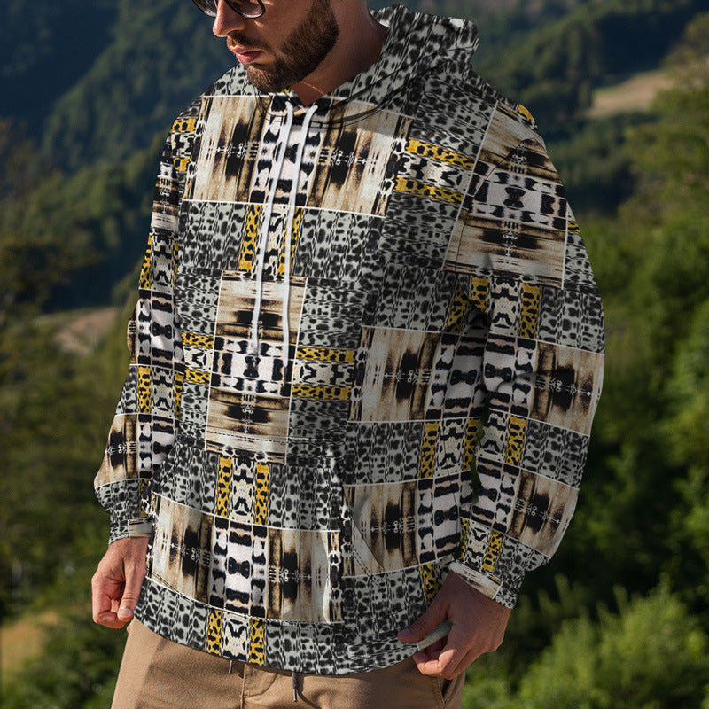Herren Street Fashion Pullover mit Leopardenmuster