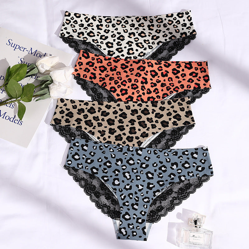 Ladies Lace Leopard Print Unterwäsche ohne Spuren