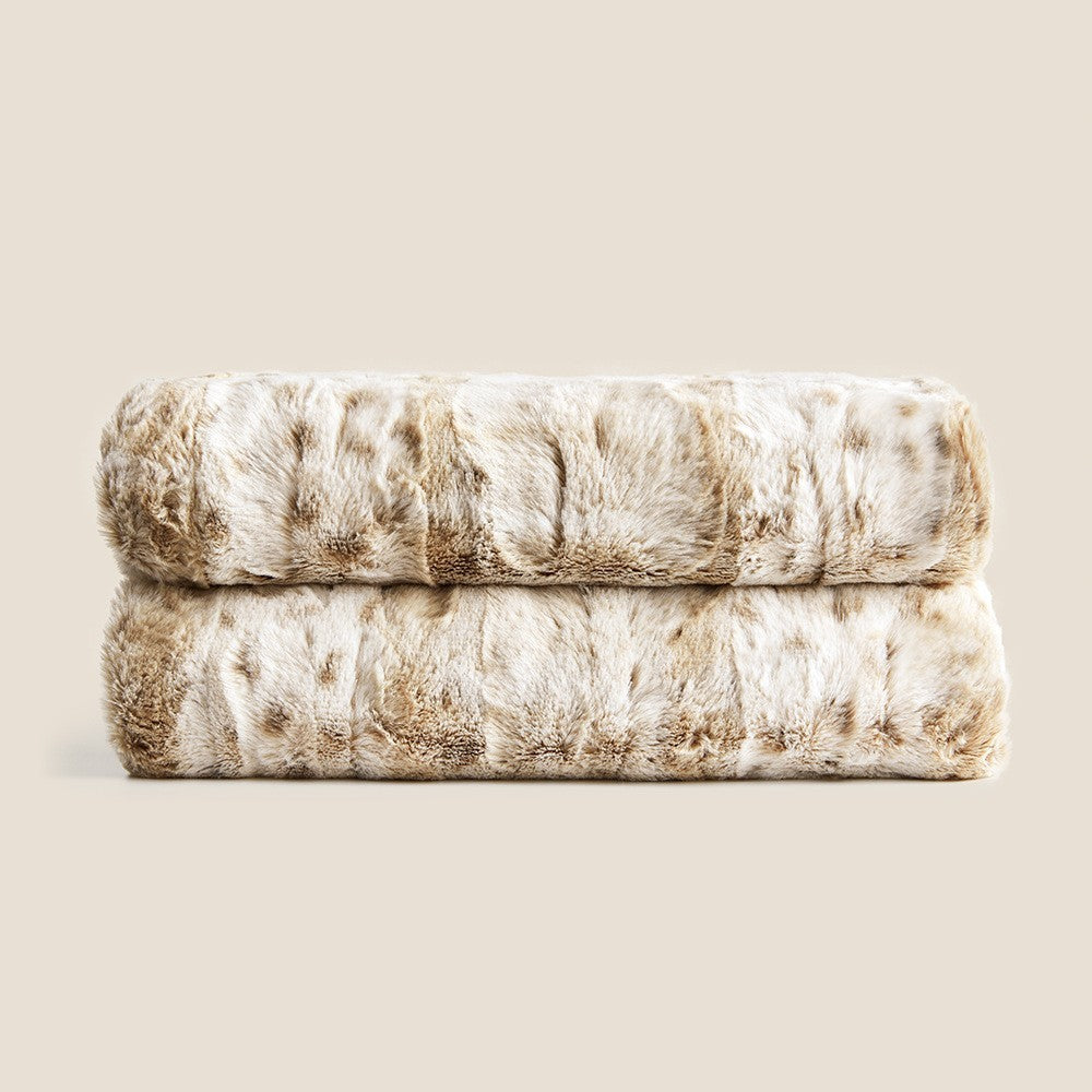 Women's Thickened White Leopard Blanket