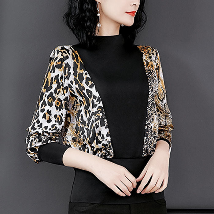 Women Leopard Shirt Western Style Base Fashion