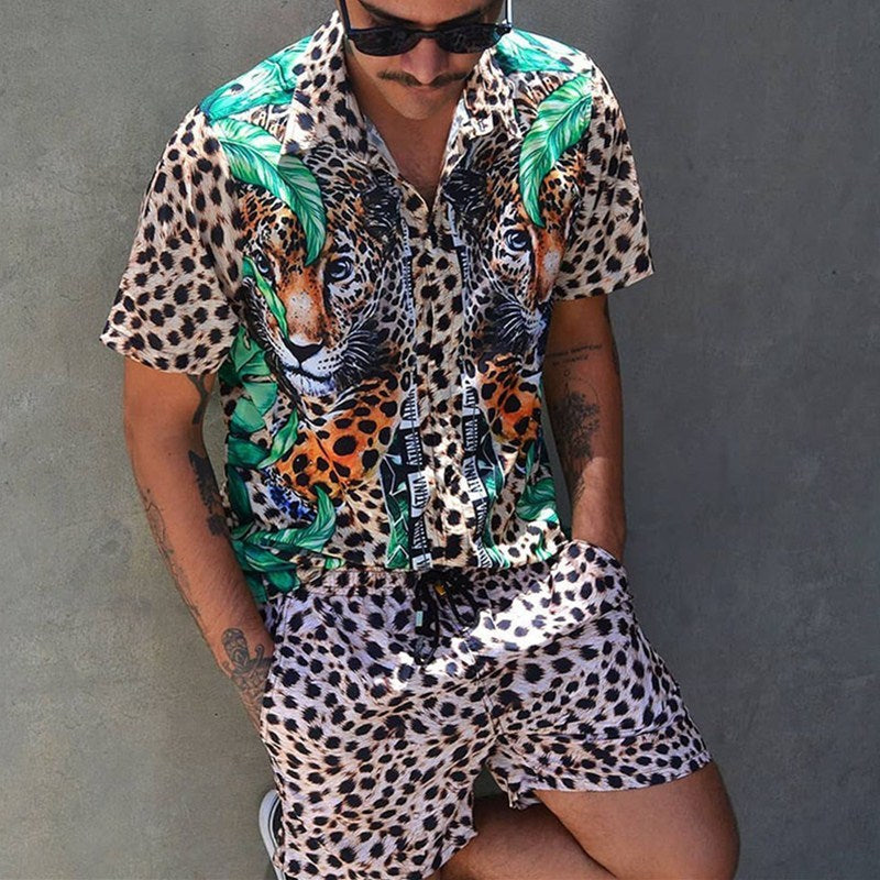 Europäisch und Amerikanisch Leopard Print Lässig Lose Mode Print Shirt
