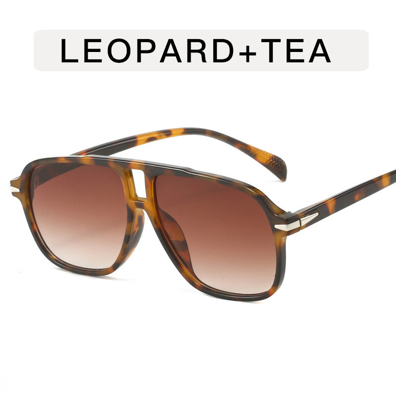 Doppelstrahlkröte Retro Flying Leopard Print Stylische Sonnenbrille