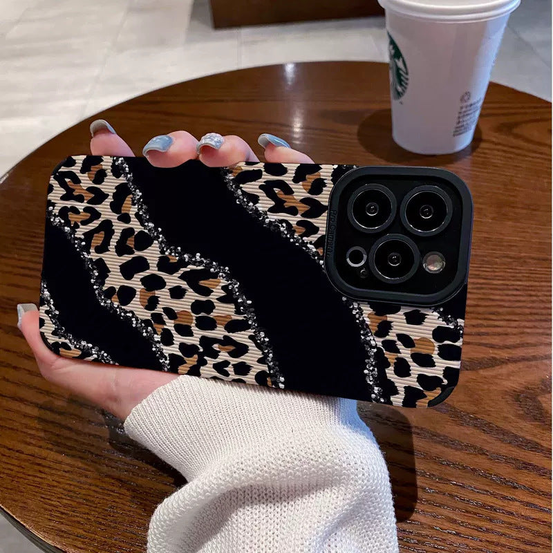 Nische Leopard Vertikale Muster Drop-resistente Telefon Fall
