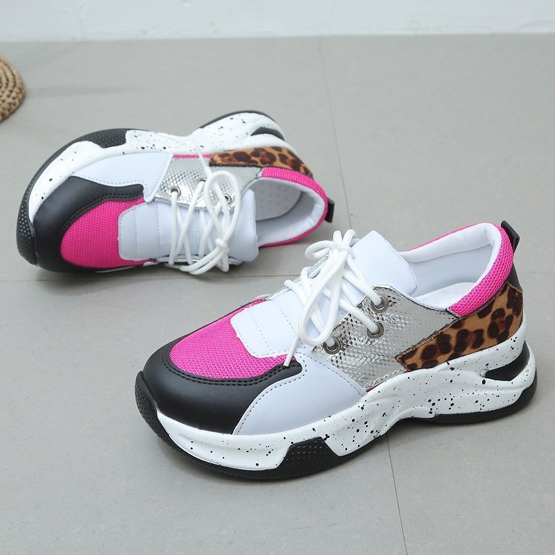 Leopard Print Turnschuhe Frauen Lace Up Walking Running Sportschuhe