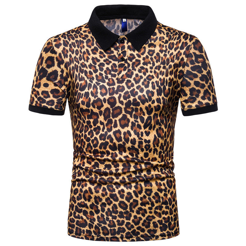 Leopard Print T-Shirt für Männer mit kurzen Ärmeln
