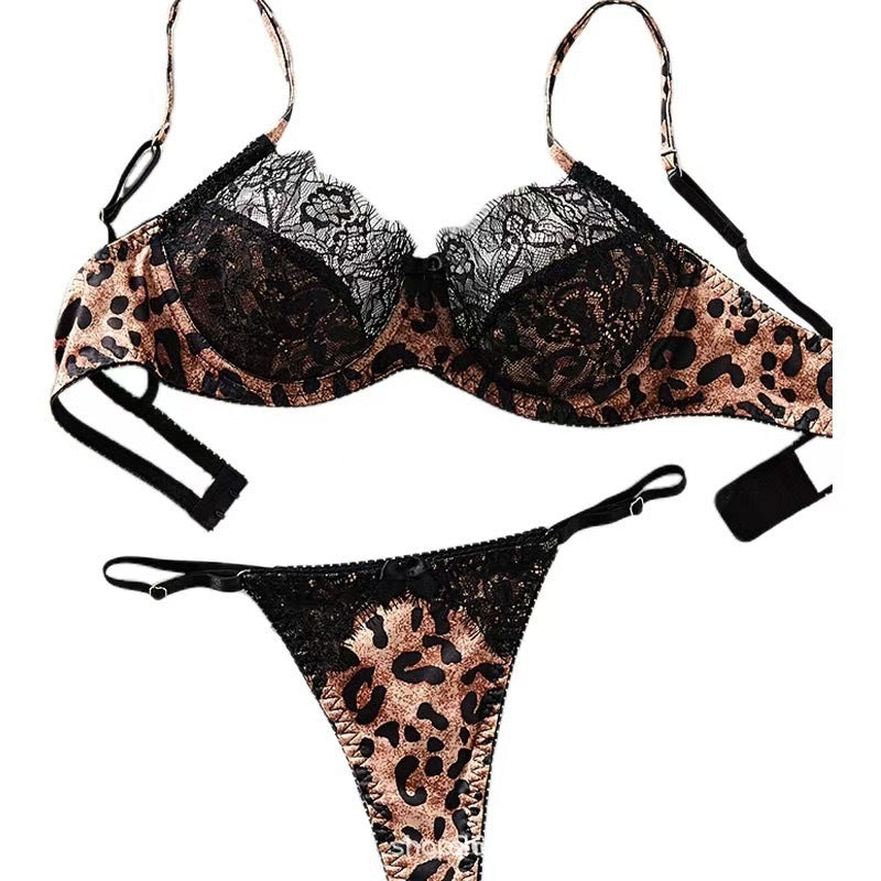Women's Leopard Lace Underwear Set