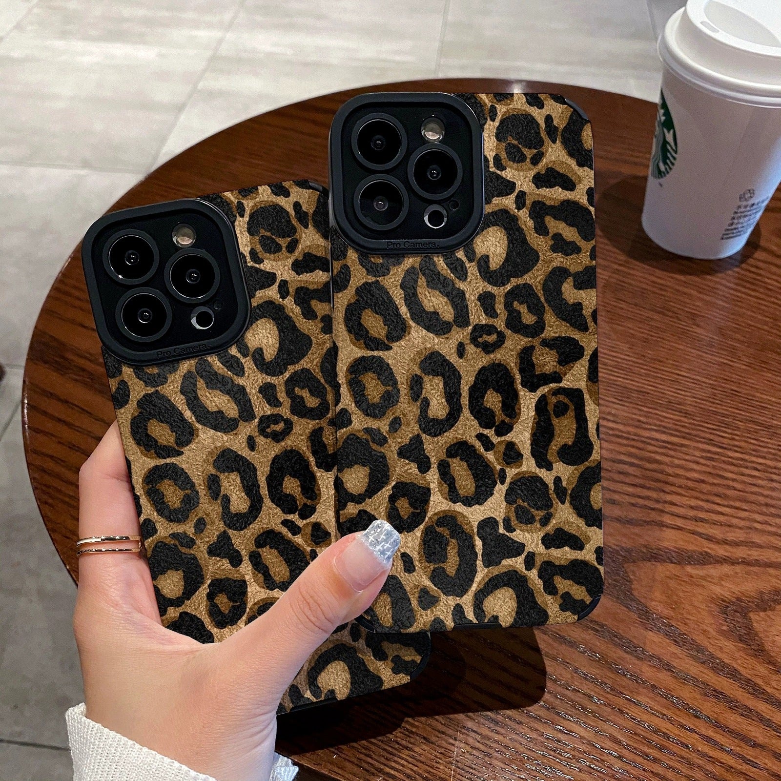 Cartoon Handyhülle All-inclusive Gold Leopard Print
