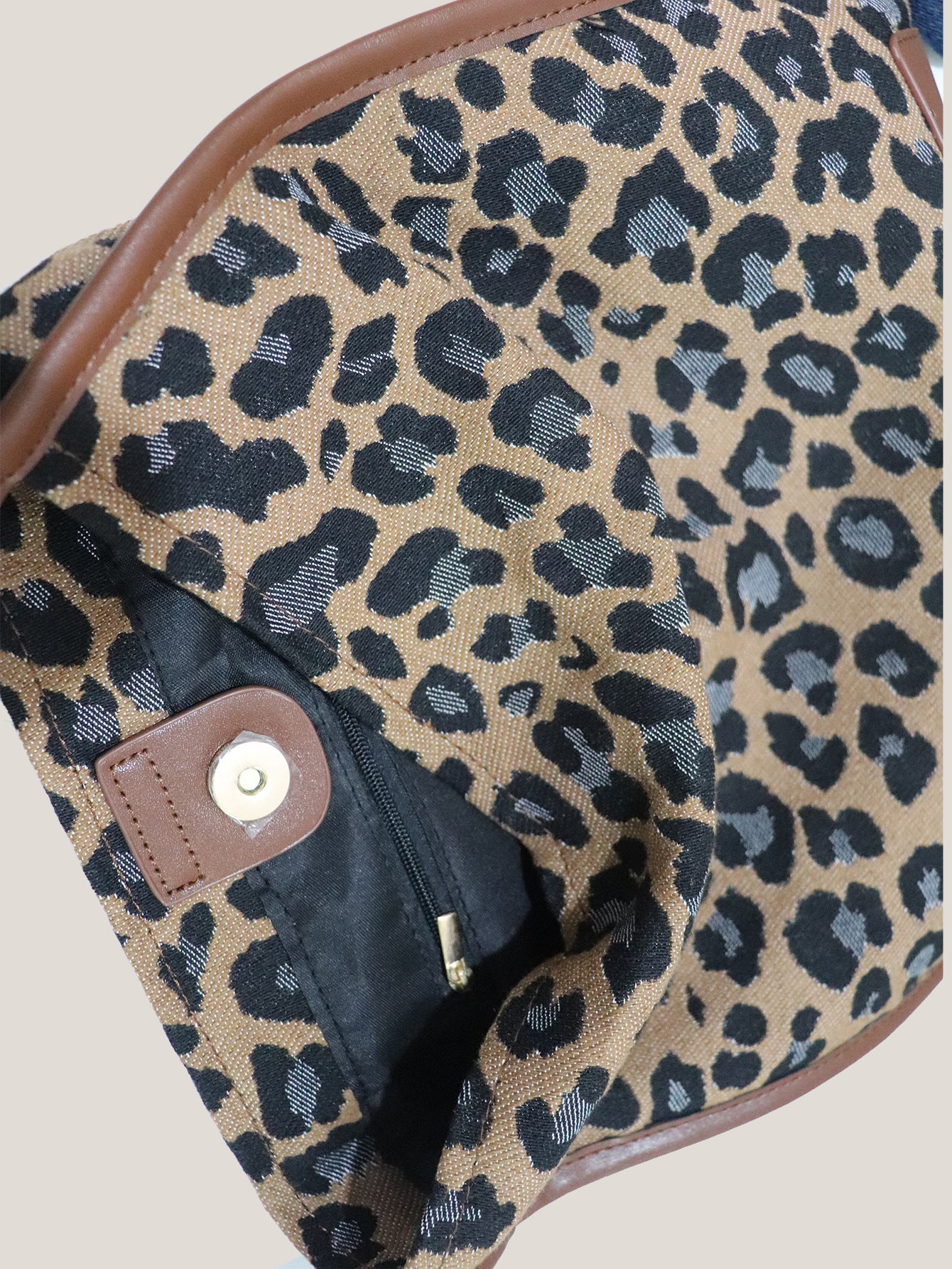 Mode Leopardenmuster Canvas einzelne Umhängetasche Netz