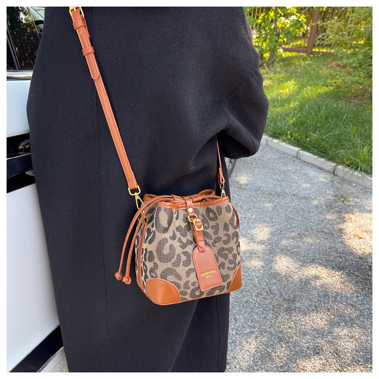 Retro Kleine Tasche Weibliche Mode Leopard Print