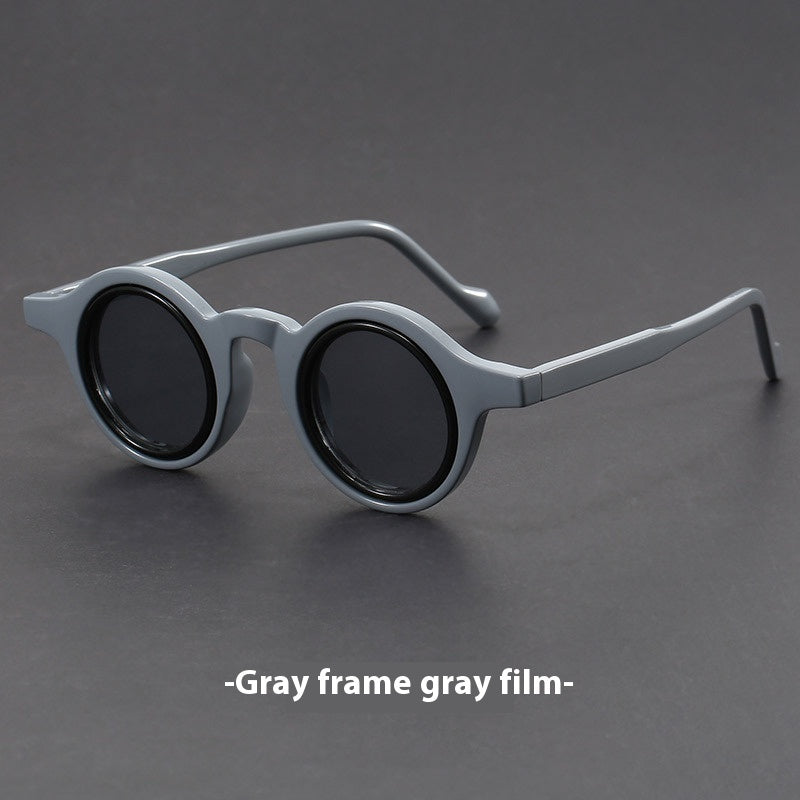 Handgefertigte Retro-Sonnenbrille mit Tofu-Pudding-Rahmen Damen-Retro-Sonnenbrille mit dickem Rahmen