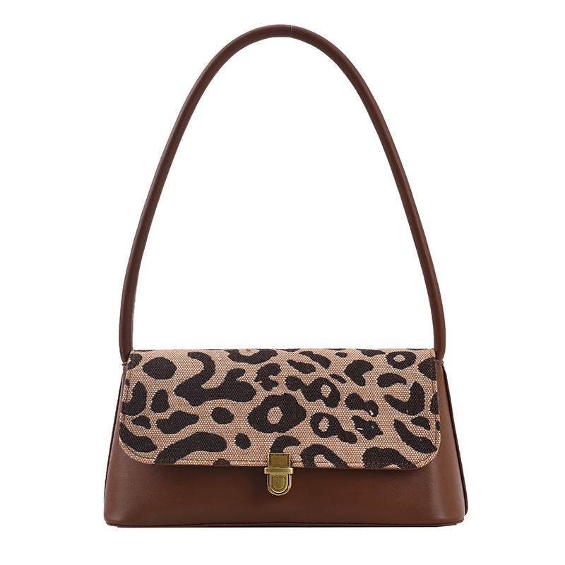 French Niche Damen Neue Mode Leopardenmuster Umhängetasche