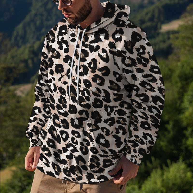 Herren Street Fashion Pullover mit Leopardenmuster