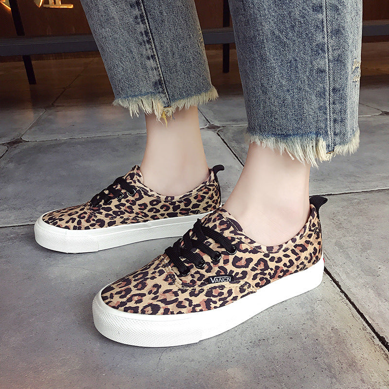 Neue Leopard Print Canvas Schuhe Frauen Casual Sportschuhe