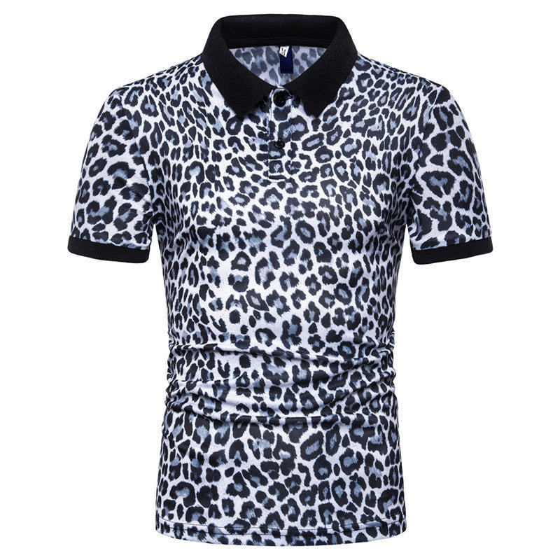Leopard Print T-Shirt für Männer mit kurzen Ärmeln