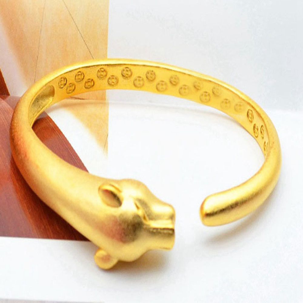 Mode Sand Gold Leopard Kopf Armband Domineering Ring
