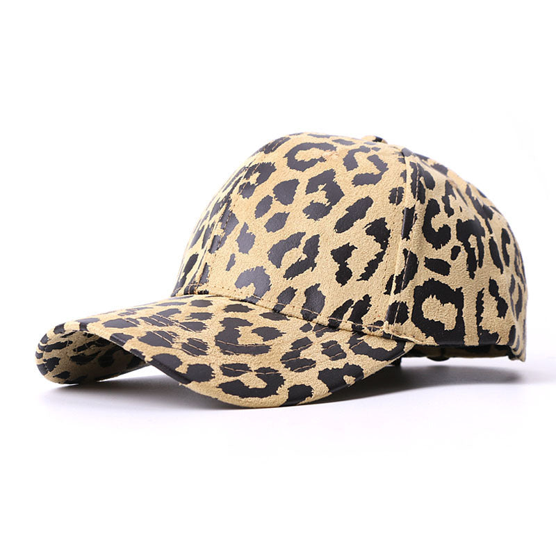 Hut weiblich Leopard Print Baseballkappe Sonnenschirm Outdoor Reise Sonnenschutz Ente Zunge