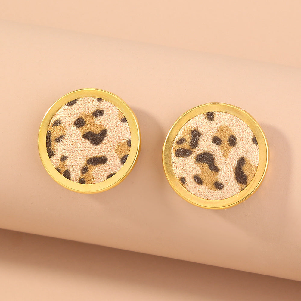 Mode übertrieben Plüsch Leoparden-Print Ohrringe beliebt weiblichen Schmuck INS