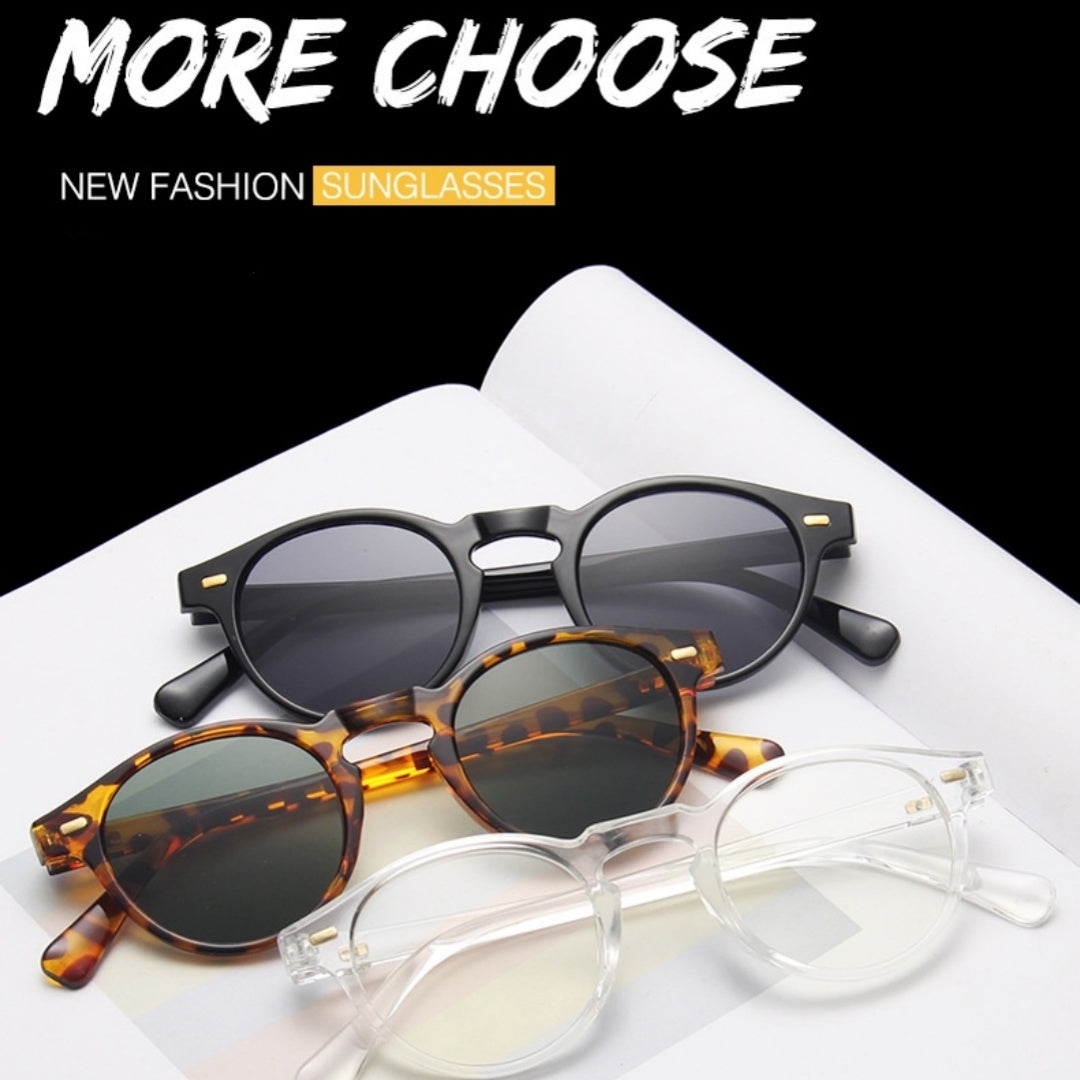 Herren Retro Mitin Small Frame Leopard Farbe Mode Sonnenbrille