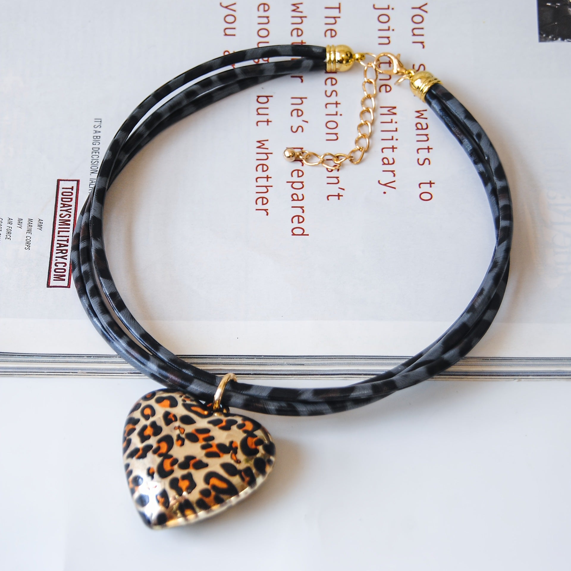 Love Leopard Anhänger Multi-layer Leder String Halskette