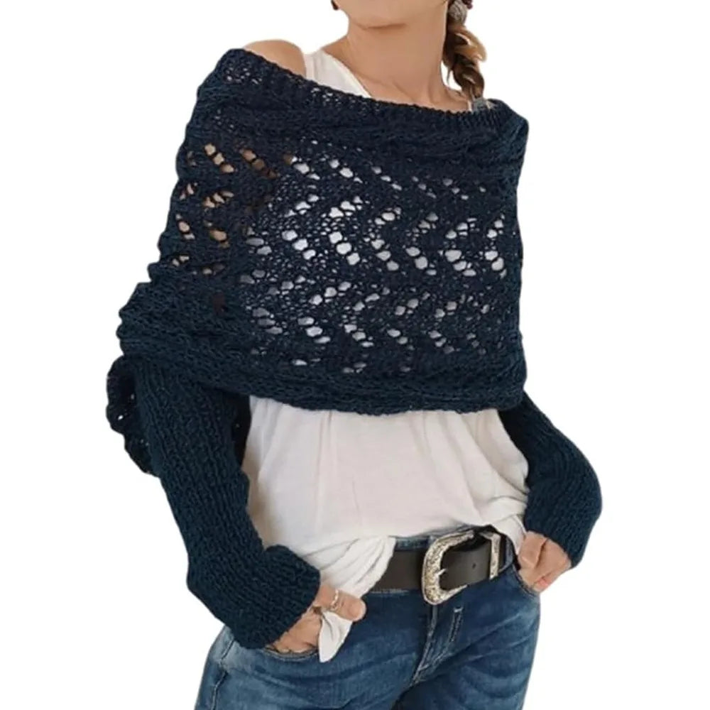 Gestrickter Zopfstrick Bolero für Frauen