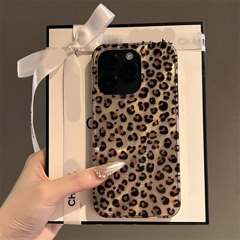 Neue All-inclusive hochwertige Feder Garn braun Leopard gedruckt Telefon Fall