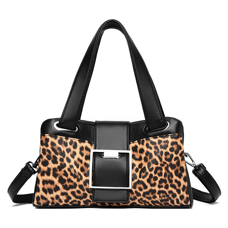 Leopardenmuster Weiches Leder Mode Schulter Kuriertasche