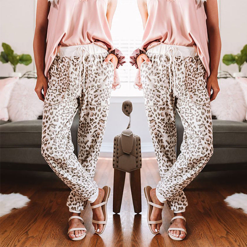 Leopard Print Casual Trousers