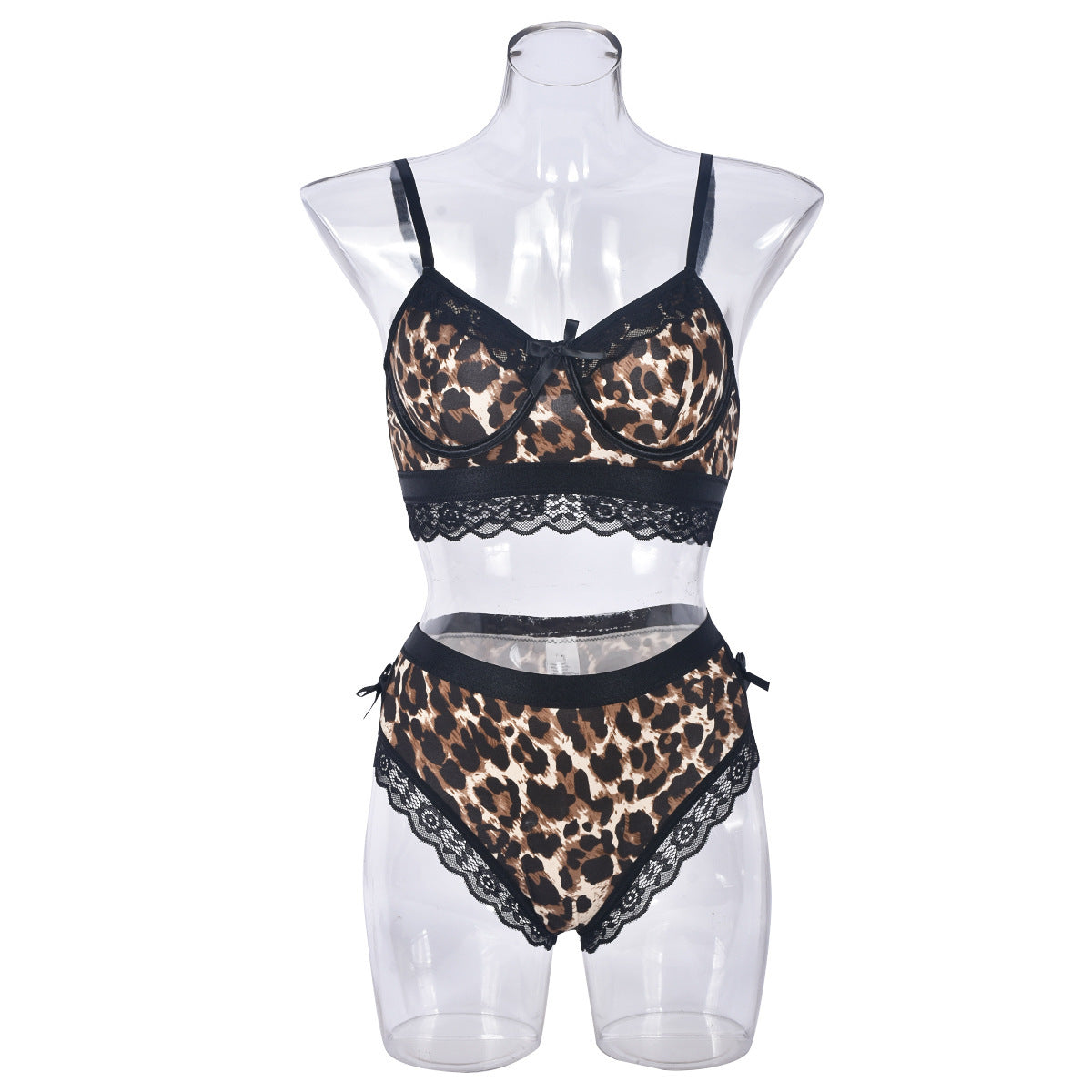 Leopard Print Bequeme Slim Fit Unterwäsche Anzug