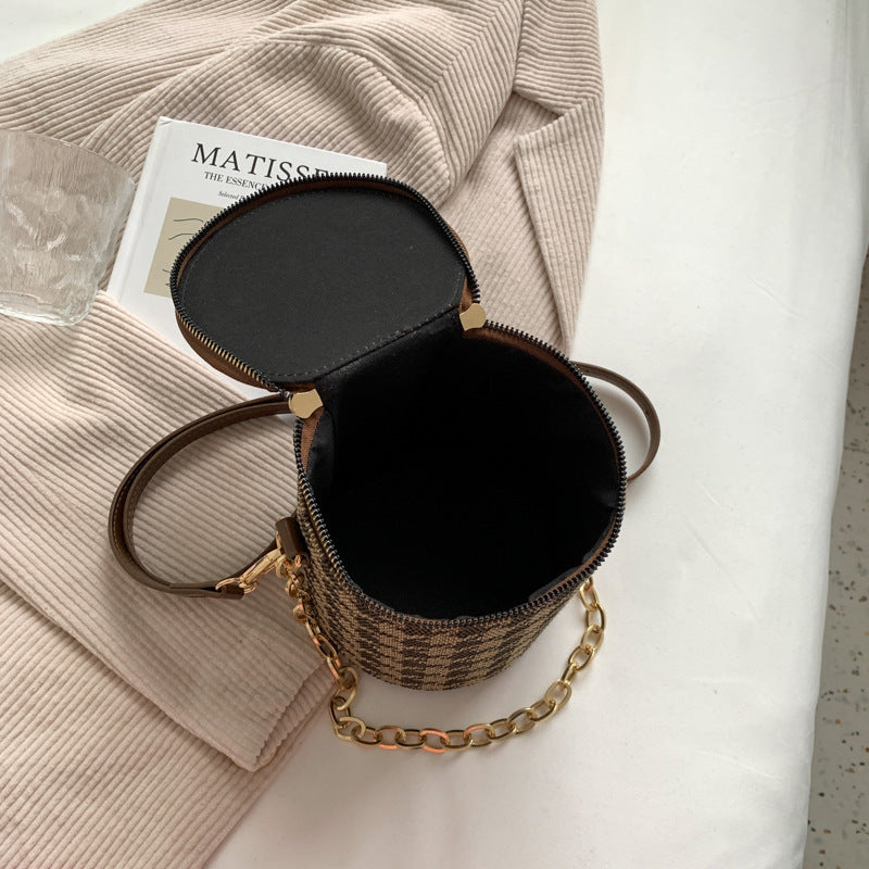 Niedliche Kette Bucket Bag Umhängetasche Leopard